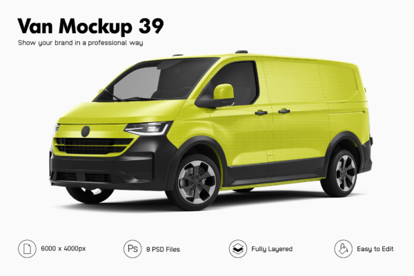 volkswagen transporter t7 van mockup